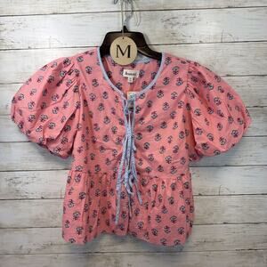 Caught Your Eye Floral Front Tie Top